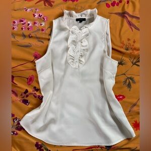 J Crew White Sleeveless Blouse